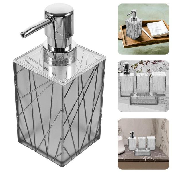Set di accessori da bagno 1 dispenser di sapone in plastica trasparente per bagno, porta spazzolino, vassoio da banco
