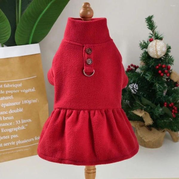 Vestuário para cães Pet Moda Saia Moda Inverno Vestido Quente para Pequenos Cães Médios Gatos Confortáveis Pelúcia com Anel de Tração Filhote de Cachorro