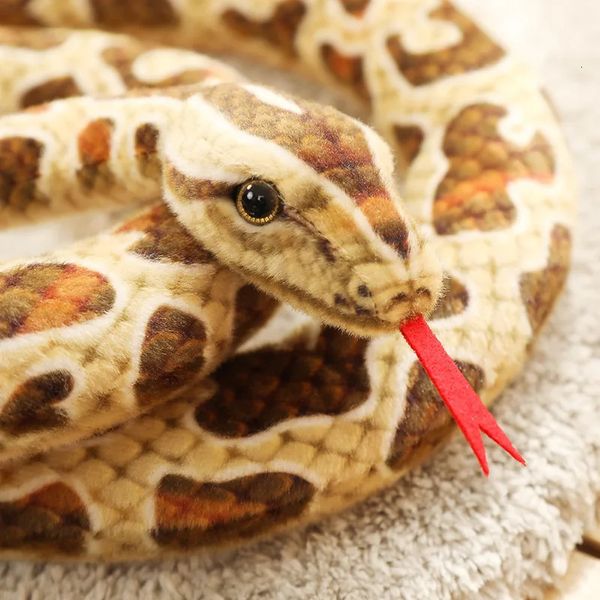 Grandi serpenti simulati peluche lungo gigante Boa Cobra animali di peluche serpente peluche decorazione della casa cuscino ragazzo regalo giocattoli ingannevoli 240113