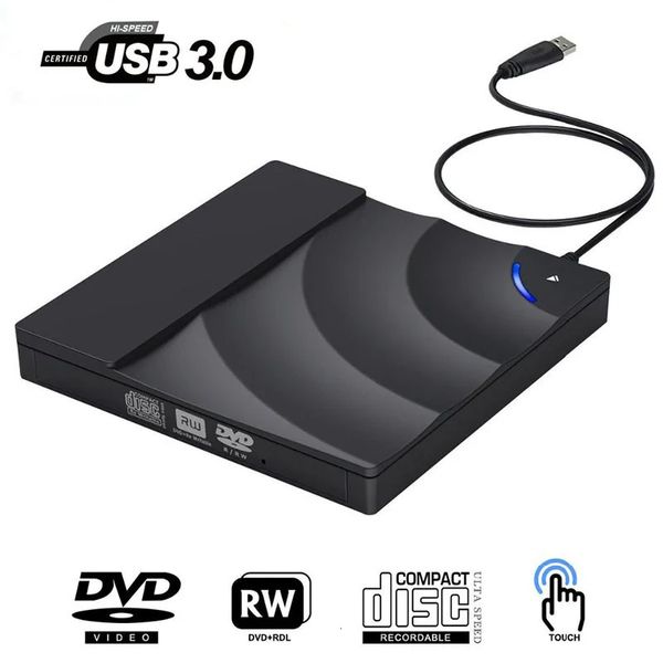 Taşınabilir Yüksek Hızlı USB 3.0 CD DVD-RW Optik Sürücü Harici İnce Disk Okuyucu Masaüstü PC Dizüstü Dizüstü Bilgisayar Tablet Promosyon DVD Player 240113