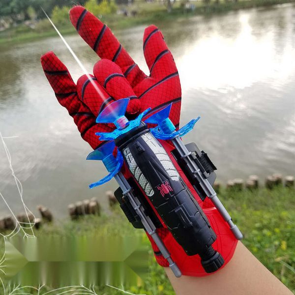 Spider Hero Gun Launcher Kinderspielzeug Soft Bullet Little Boy Black Technology Spinnhandschuhe können abgefeuert werden