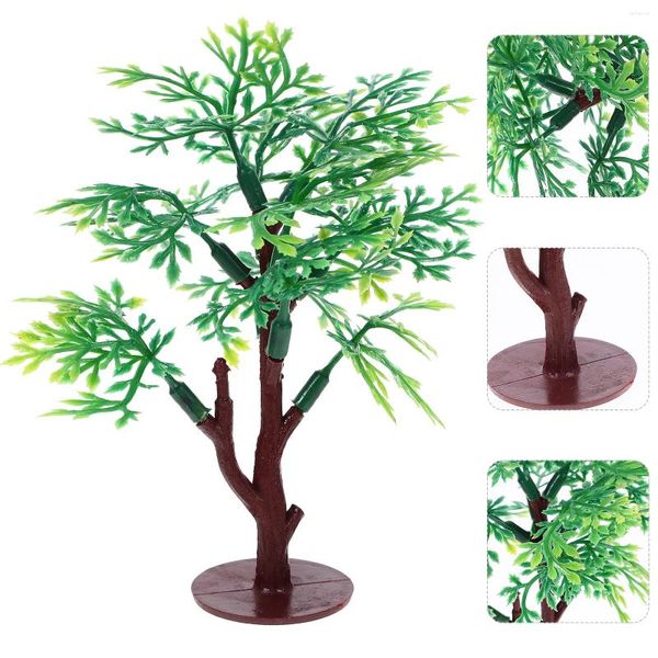 Fiori decorativi 12 pezzi alberi modello paesaggio in miniatura mini plastica per casa delle bambole da tavolo con sabbia