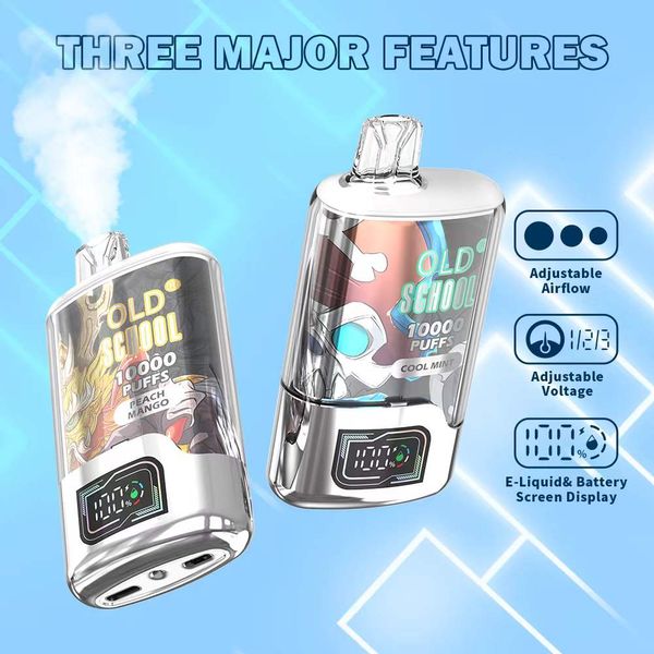 Vapes usa e getta 10000 12000 Puff Sigarette elettroniche vecchia scuola desechable 2% 5% Nic Pod da 20 ml con bobina in mesh Batteria ricaricabile da 650 amh 10k puff vs poco 10000