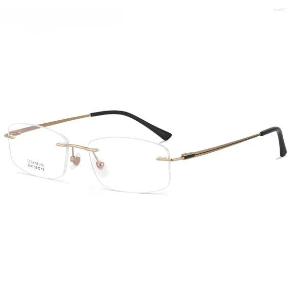 Güneş Gözlüğü Çerçeveleri 55mm Erkekler Gözlükler Rimless Miyopi Titanyum Erkekler Gözlükler Çerçeve Optikleri Okuma Reçeteli lens İlerici Gözlük