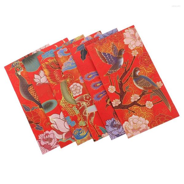 Envoltório de presente 6/12pcs chinês envelope vermelho ano hongbao sorte dinheiro bolso primavera festival casamento pacotes bolsas