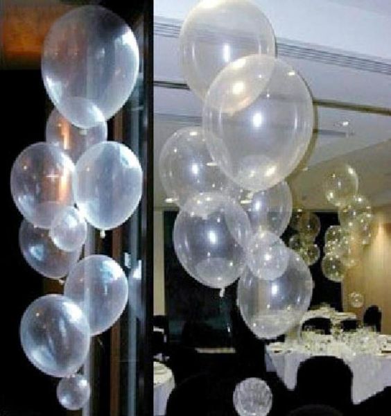 100PCS Clear Latex Parel Ballonnen Bruiloft Decoraties Transparante Ronde Ballon Party Verjaardag Verjaardag Decor 12 inch1871007