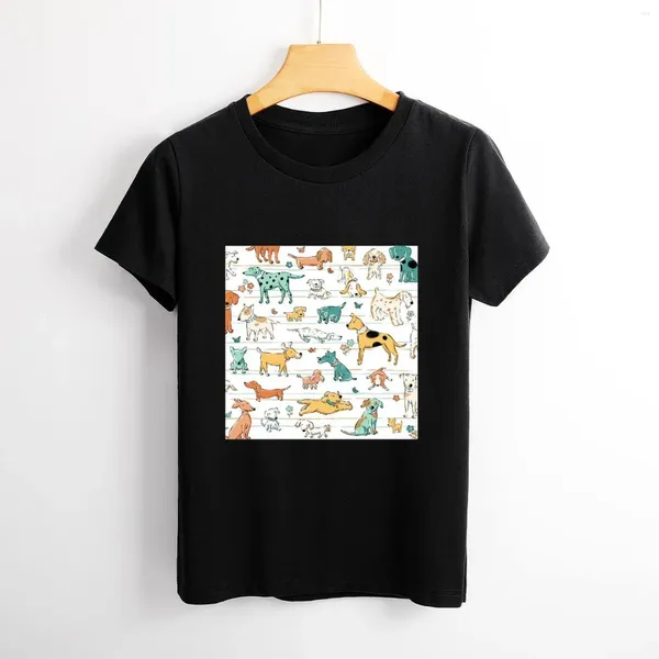 Kadın Tişörtleri 2024 Fear Seasons T-Shirt Komik Köpekler Kadınlar İçin Tişörtler Pamuk