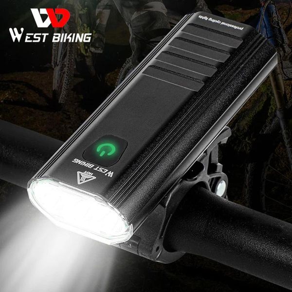 Luzes West Biking 1200 Lumen Bike Light 3 T6 LED 5200mAh USB Recarregável MTB Frontal Lâmpada Traseira À Prova D 'Água Lanterna com 2 Suportes