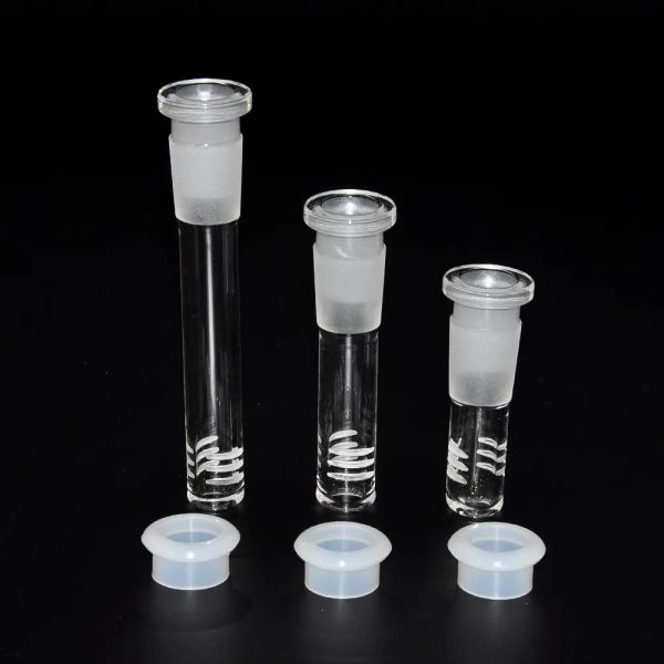 Downstem de vidro com preço de fábrica com 6 cortes para bongo de vidro macio downstem de 18,8 mm em uma tigela de 14 mm difusor / redutor downstem de 3 cm / 5 cm / 8 cm BJ