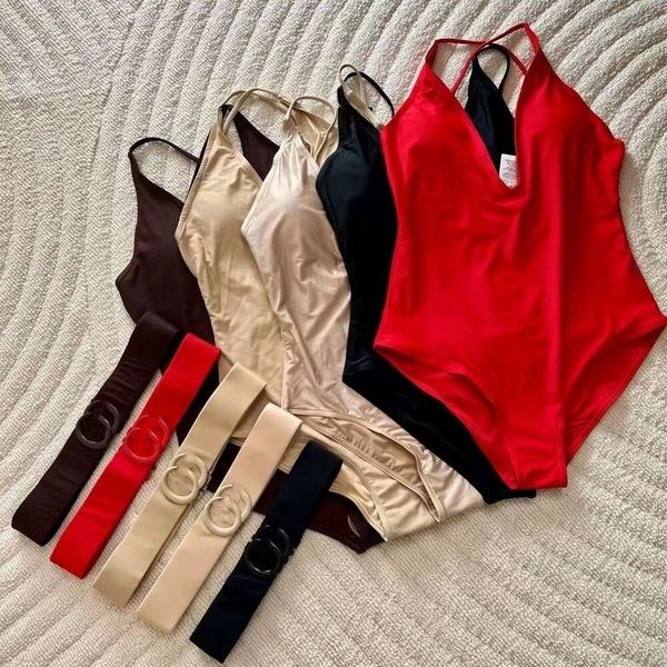 Fashion Sexy One Piece Bikini Designer Swimwear Lettere ricamato Bikinis Bikinis Casual Solid Color Beach Swimwear