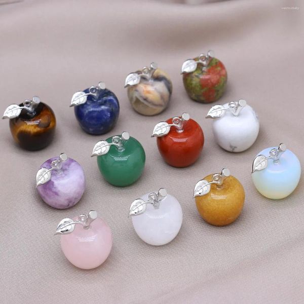 Ожерелья с подвесками из натурального камня в форме яблока, драгоценные камни, изысканный шарм для изготовления ювелирных изделий, серьги «сделай сам», аксессуары, подарки