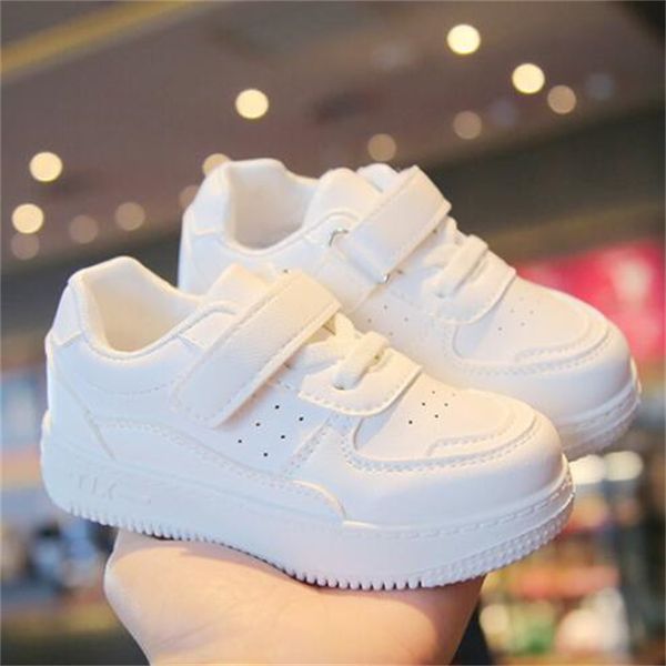 Children White Shoe Athletic Shoes Pu Leather Kids Trainers Platform Sneakers Boys Girls Running Shoe Toddler Infants Chaussures