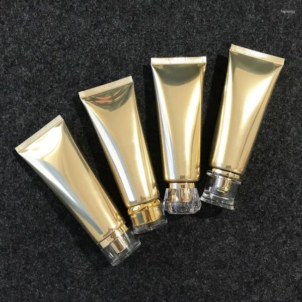 Garrafas de armazenamento 30 peças 80g vazio ouro pe tubos macios cosméticos creme emulsão loção embalagem recipientes para cosméticos perfume masculino