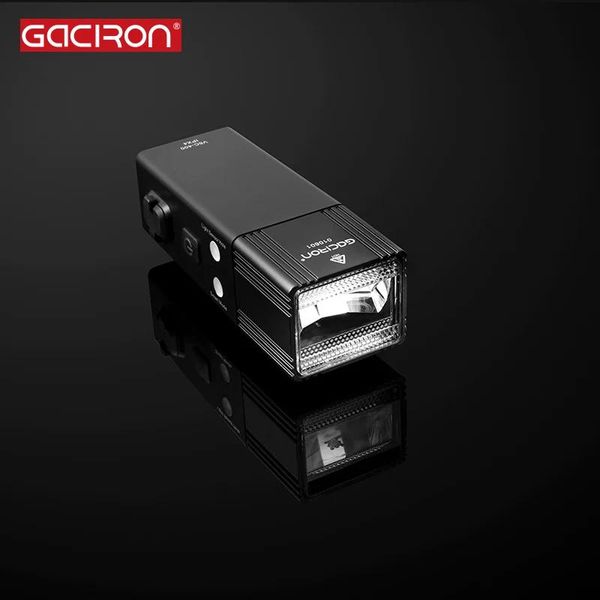 Luci GACIRON Luce per bicicletta ad alta velocità 400 lumen Power Bank Luce per bici ricaricabile USB impermeabile con interruttore a filo Torcia per ciclismo