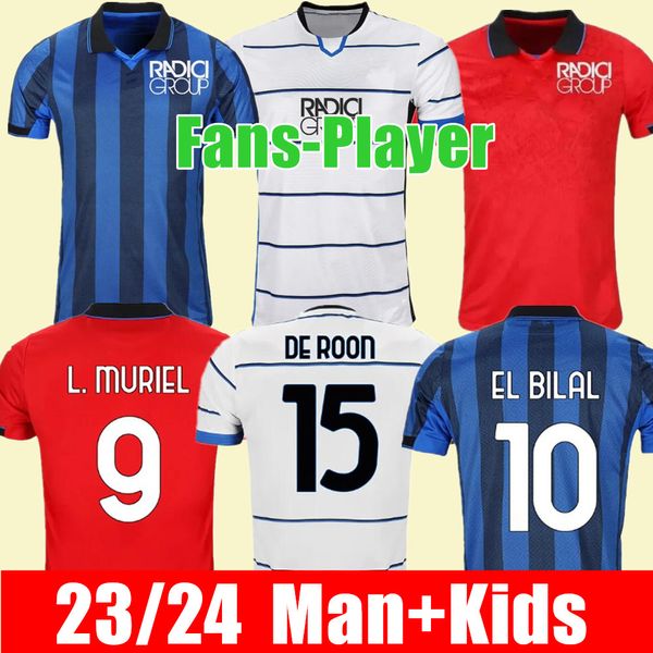 Casa lontano 2023 2024 Atalanta BC maglie da calcio KOOPMEINERS HOJLUND L.MURIEL BOGA MALINOVSKYI MIRANCIHUK Maglia ILICIC DUVAN PASALIC uniforme da calcio