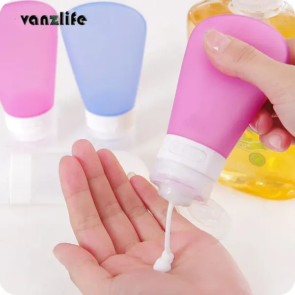 Dispenser di sapone liquido Vanzlife Travel Bottiglie di emulsione portatili in silicone Shampoo Doccia Gel Bottiglia da massaggio Cosmetici per la cura della pelle Vuoto