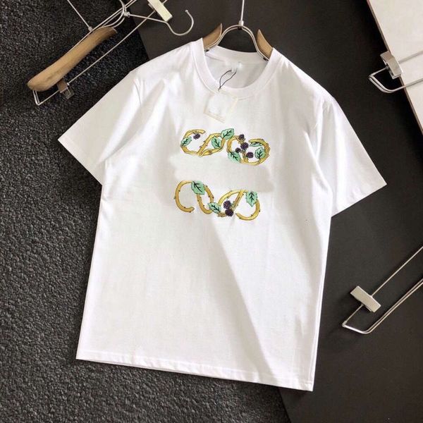 Designer Luxury Loes Classic Alta qualità 2023 Primavera/Estate Nuova T-shirt multiuso a maniche corte con stampa Roewe Leaf, adatta per coppie maschili e femminili