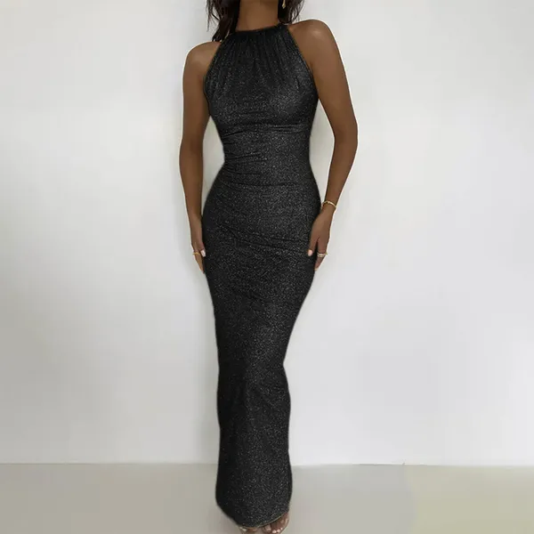 Lässige Kleider, Kleid für Damen, Übergröße, sexy, glitzernd, gerüscht, Party, Club, Spaghettiträger, figurbetont, Outfits, Damen-Sommerkleid