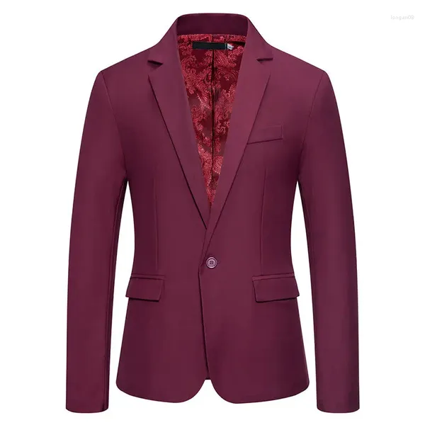 Ternos masculinos vinho vermelho paisley forro vestido blazer para homens negócios formais casamento smoking terno casaco moda festa de formatura jantar banquete roupas