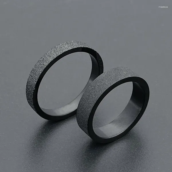 Cluster Ringe 3mm 5mm Frau Männer Paar Schwarz Titan Ring Matte Finish Finger Schmuck Für Männliche Hochzeit bands Geschenk