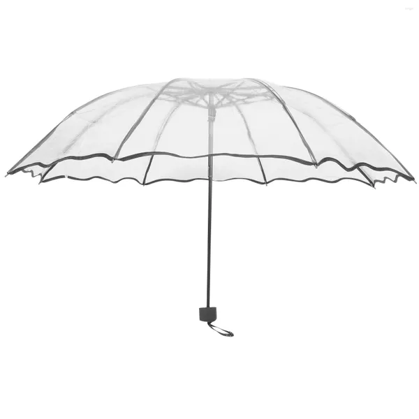 Зонты Прозрачный зонт от дождя Всепогодная многоцветная сумка-тоут Портативный металлический дорожный складной рюкзак