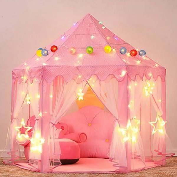 Tenda per bambini portatile per tenda per bambini Giocattoli Ragazze Princess Castle Tipi Infantil Casa per bambini Vigvam Teepee Tenda per bambini Regali 240113