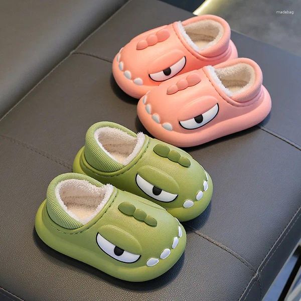 Hausschuhe C-175 Winter für Jungen und Mädchen Dinosaurier Tasche Baby wasserdichte warme Kinder Baumwollschuhe