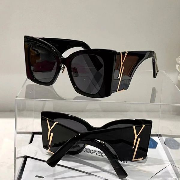 Designer-Sonnenbrille für Damen, klassische Marke Y slM6090, klassische Cat-Eye-Brille mit großem Rahmen, Schmetterlings-Damenbrille