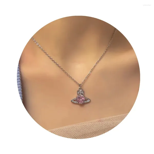 Anhänger Halsketten Vintage Kreuz Halskette Edelstahl Kette Niedlicher weißer Herz Charm Schmuck Frauen Mädchen Valentinstag Geschenk