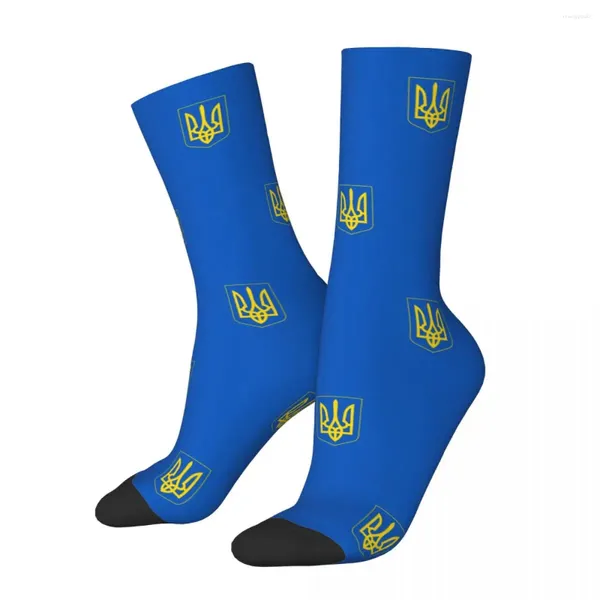 Herrensocken, cooles Ukraine-Wappen, Flagge, Sport, Polyester, lang, für Damen und Herren