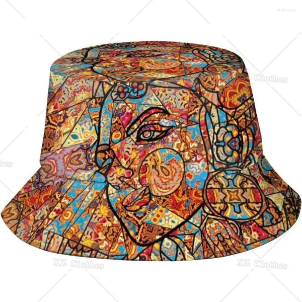 Berets Trippy Art Bucket Chapéus para Mulheres Homens Adultos Adolescentes Moda Embalável Sun Cap Pescador Chapéu Viagem Praia Ao Ar Livre