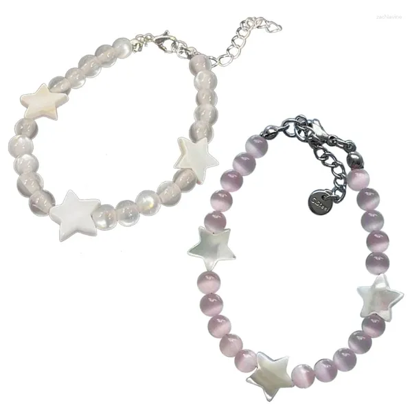 Braccialetti a maglie Squisito perline Carino stella elasticizzata braccialetto alla moda Braccialetti con cordoncino elastico Dichiarazione regalo di gioielli XXFB