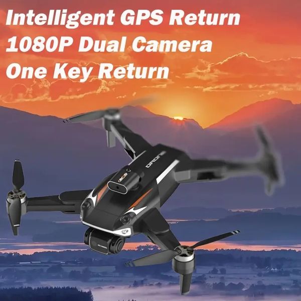 Drone GPS com controle fácil de decolagem de uma tecla, retorno inteligente, motor sem escova potente, excelente resistência ao vento, design dobrável, 2 baterias recarregáveis.