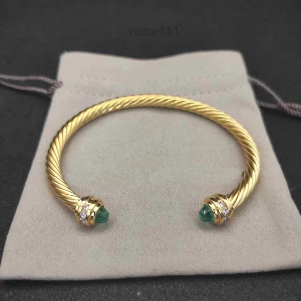 DY Diamantarmband Kabelarmbänder DY Pulsera Luxusschmuck für Frauen Männer Silber Gold Perlenkopf X-förmiges Manschettenarmband Modeschmuck für Weihnachtsgeschenke