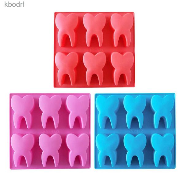 Strumenti artigianali 6 cavità a forma di dente stampo per torta in silicone denti cioccolato fondente caramelle candela stampo per sapone strumenti di decorazione gelatina stampi per budino YQ240115