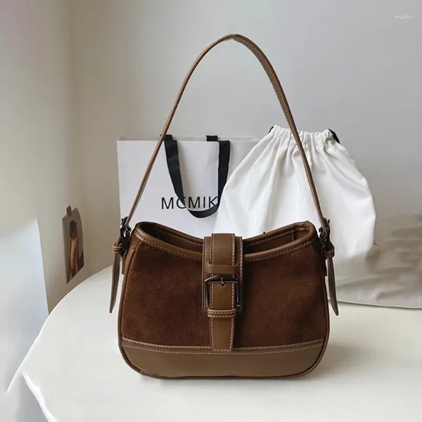 Bolsos de noche Vintage Mujeres Café Mocha PU Cuero Bolso de hombro Señoras Bolso femenino