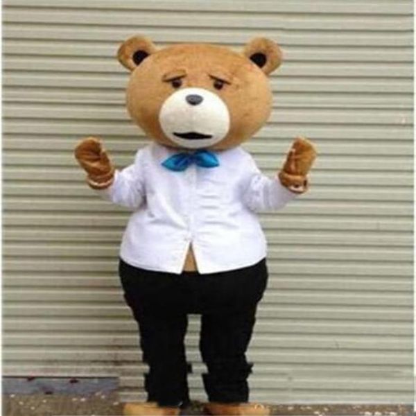 2019 Teddy Bear of TED Adult Cartoon Mascot Costume Fancy Dress289l