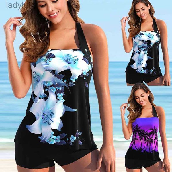 Swim Wear Mulheres Beachwear Senhoras Nadar Gradiente Coco Verão Tankini Monokini Swimwear Maiô Duas Peças Conjunto Biquíni Maiôs S-5XLL240115