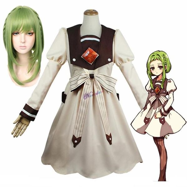 Trajes de anime toalete jibaku shounen hanako kun sakura nanamine cosplay traje peruca vestido feminino para o dia das bruxas party256f