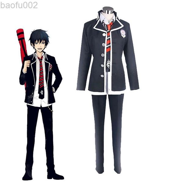 Okumura Rin Cosplay Come Blue Exorcist Uniforme scolastica unisex Ao No Exorcist College ortodosso Vestito uniforme di carnevale di Halloween L22080233J