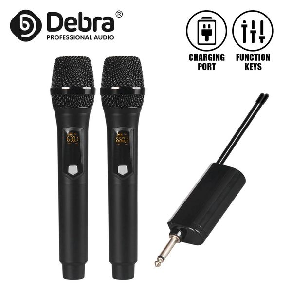 Microfones Debra MU2 Universal UHF Sem Fio Recarregável Microfone Portátil Use com Mixer Amplificador de Potência Alto-falante etc Equipamento de palco.