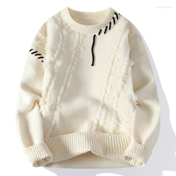 Мужские свитера, вязаный свитер, теплый простой повседневный джемпер, модный мужской пуловер в стиле Харадзюку, мужская одежда, уличная одежда