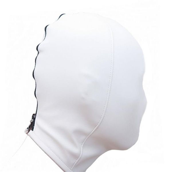 Yeni Fetiş PVC Yumuşak Sahte Deri Kaput Maskesi Yetişkin Çift Yatak Oyunu Headgear Seti 0289246J