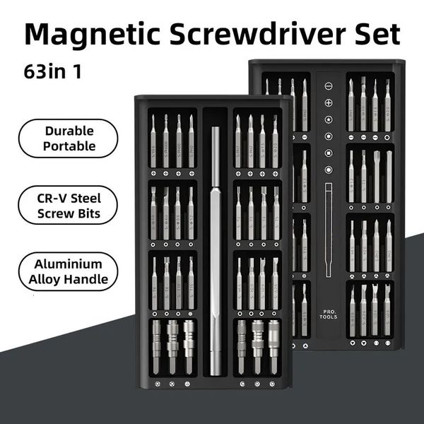 Magnetisches Schraubendreher-Set, 63-in-1-Set, Bits, Präzisions-Elektronik, Computer, PC, Telefon, Demontage, multifunktionales Wartungswerkzeug 240115