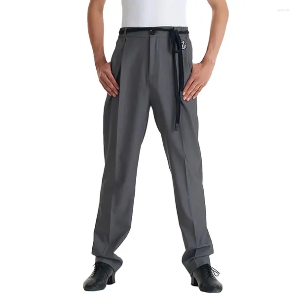 Stage Wear Pantaloni a vita alta e design con cintura Pantaloni da ballo latino maschile per uomo Pantaloni Performance Cha Samba Rumba Abbigliamento NY01 NS009