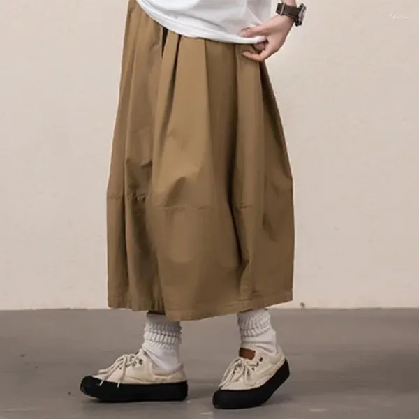 Saias de algodão saia longa para mulheres outono primavera japão hharajuku moda y2k estilo solto cáqui carga streetwear