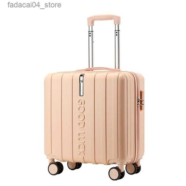 Malas de viagem moda pequena bagagem de rolamento 18/20 polegadas leve mini carrinho de embarque universal roda silenciosa mala conjunto mulheres saco de viagem q240115