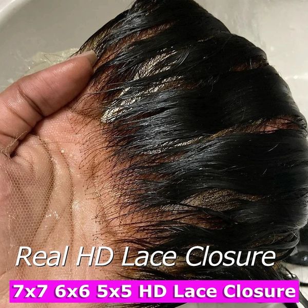 7x7 echte HD-Spitze-Front-Perücke, vorgezupft, 5x5-Spitzenverschluss-Perücke, menschliches Haar, knochengerade, brasilianische 13x6-Vollspitze-Frontal-Perücken, 250 % 240115