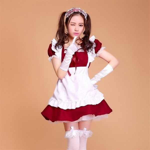 Costume a tema Costumi di Halloween per le donne Cameriera Taglie forti Sexy francese Dolce gotico Lolita Dress Anime Cosplay Sissy Uniform278Y