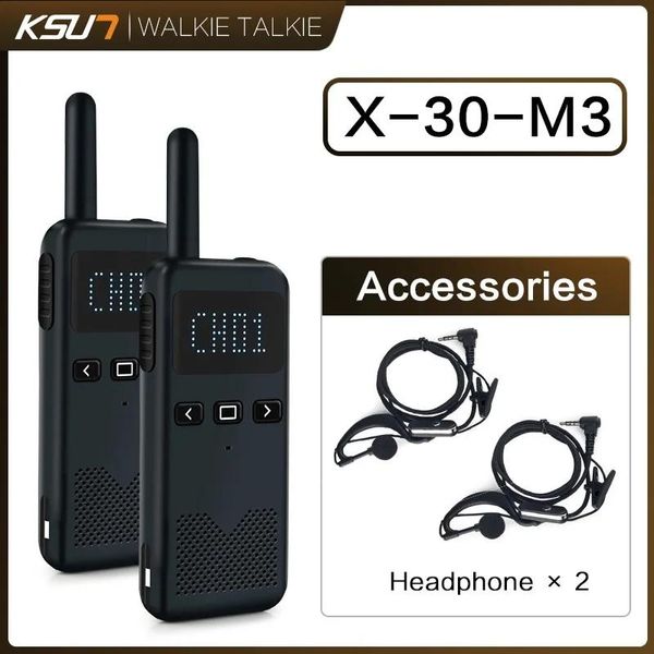 Radio Talkie Ksun Walkie Talkie 2 pezzi Dispositivi ricevitori Stazione di comunicazione Uhf Ricetrasmettitore Riprogrammazione Scanner portatile Radio M3